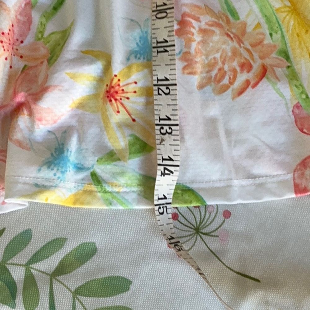 NWOT Gottex Floral Athletic/Casual Skort in White with Coral, Yellow & Green - Picture 7 of 8